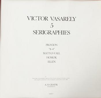 Victor Vasarely, portfolio with 5 silkscreen in colours, 1977, signed 85/250.