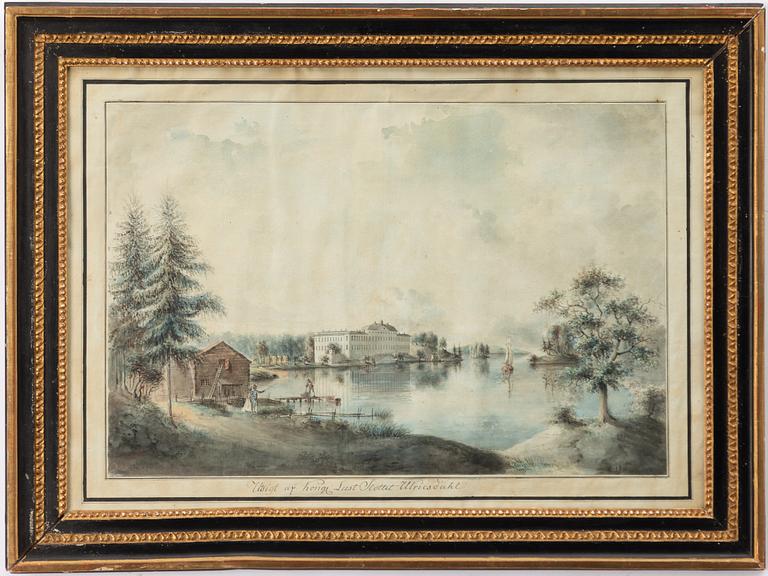 Pehr Nordqvist, attributed to, "Utsigt af Kongl Lust Slottet Ulricsdahl".
