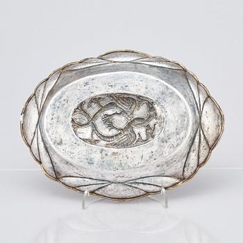 A parcel-gilt silver bowl, possibly Ottoman 16th/17th century.