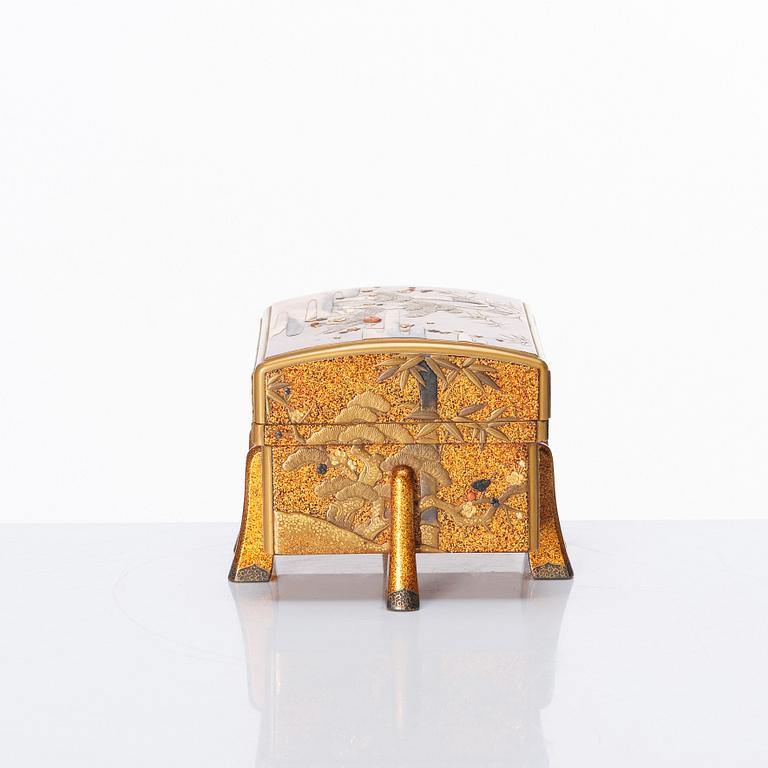 A Miniature lacquer Karabitsu, Meiji period, late 19th century.