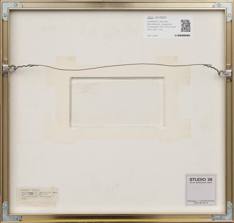 LENNART JIRLOW, blandteknik, osignerad. Scenografi från "Annie get your gun".