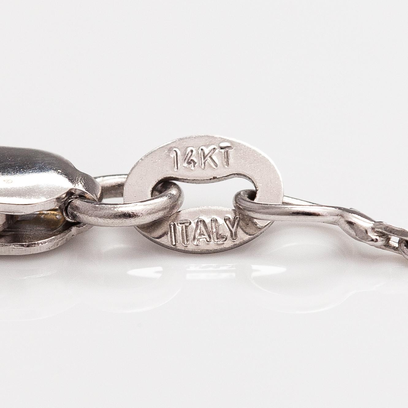 Kaulakoru, 14K valkokultaa, timantti n. 0.93 ct.