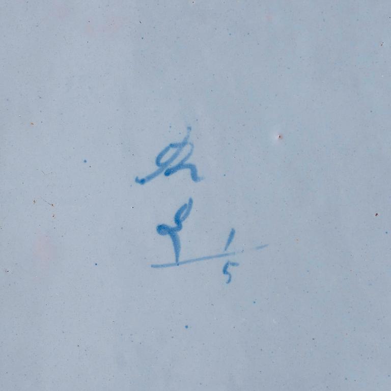 A Swedish Rörstrand faience charger, 1750-60.