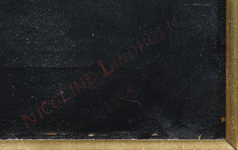 NICOLINE LINDHOLM, olja på duk, sign o dat 1872.