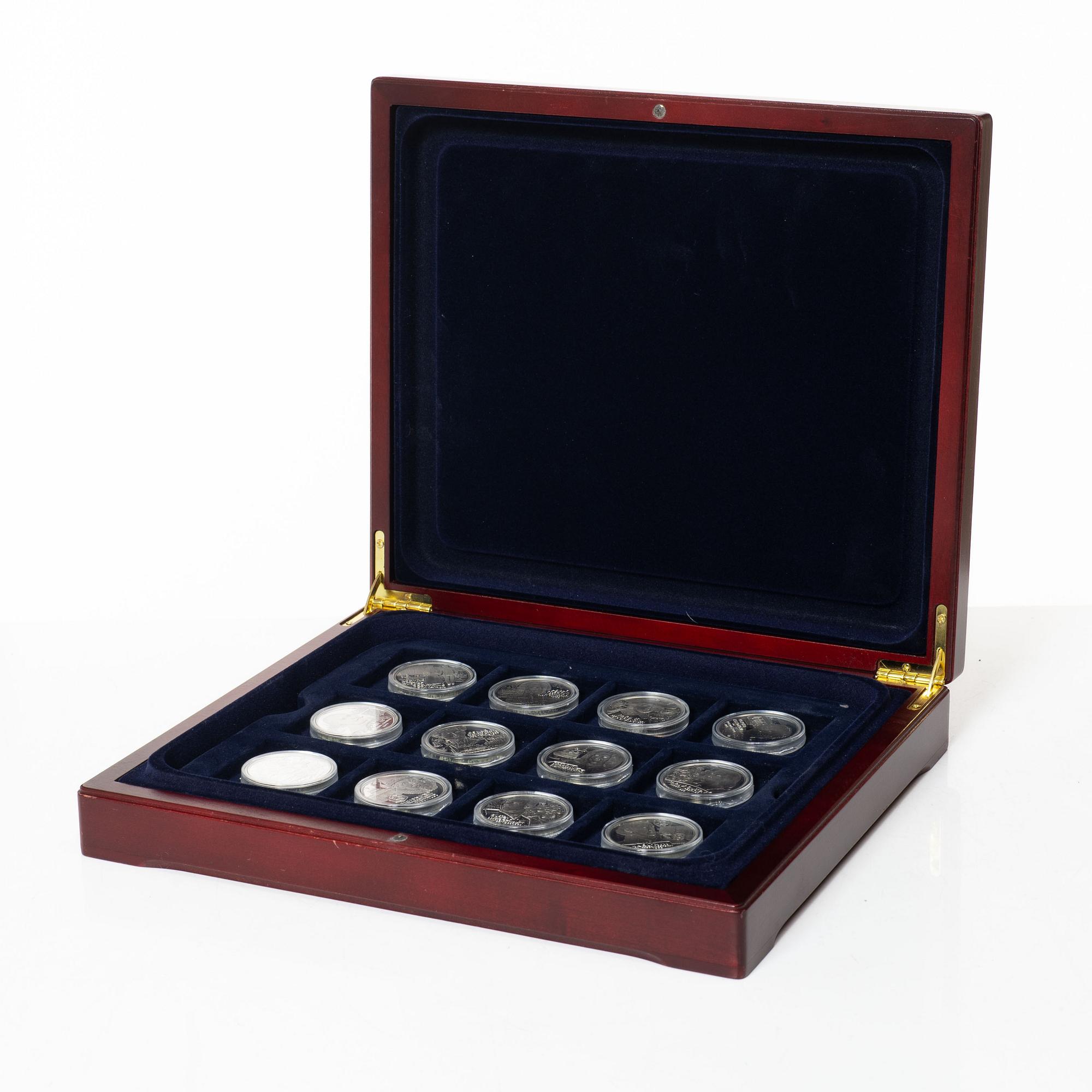 Commemorative coins/jubilee coins, 24 pcs, sterling silver, Kingdom of Sweden, Swedish Mint, Eskilstuna.