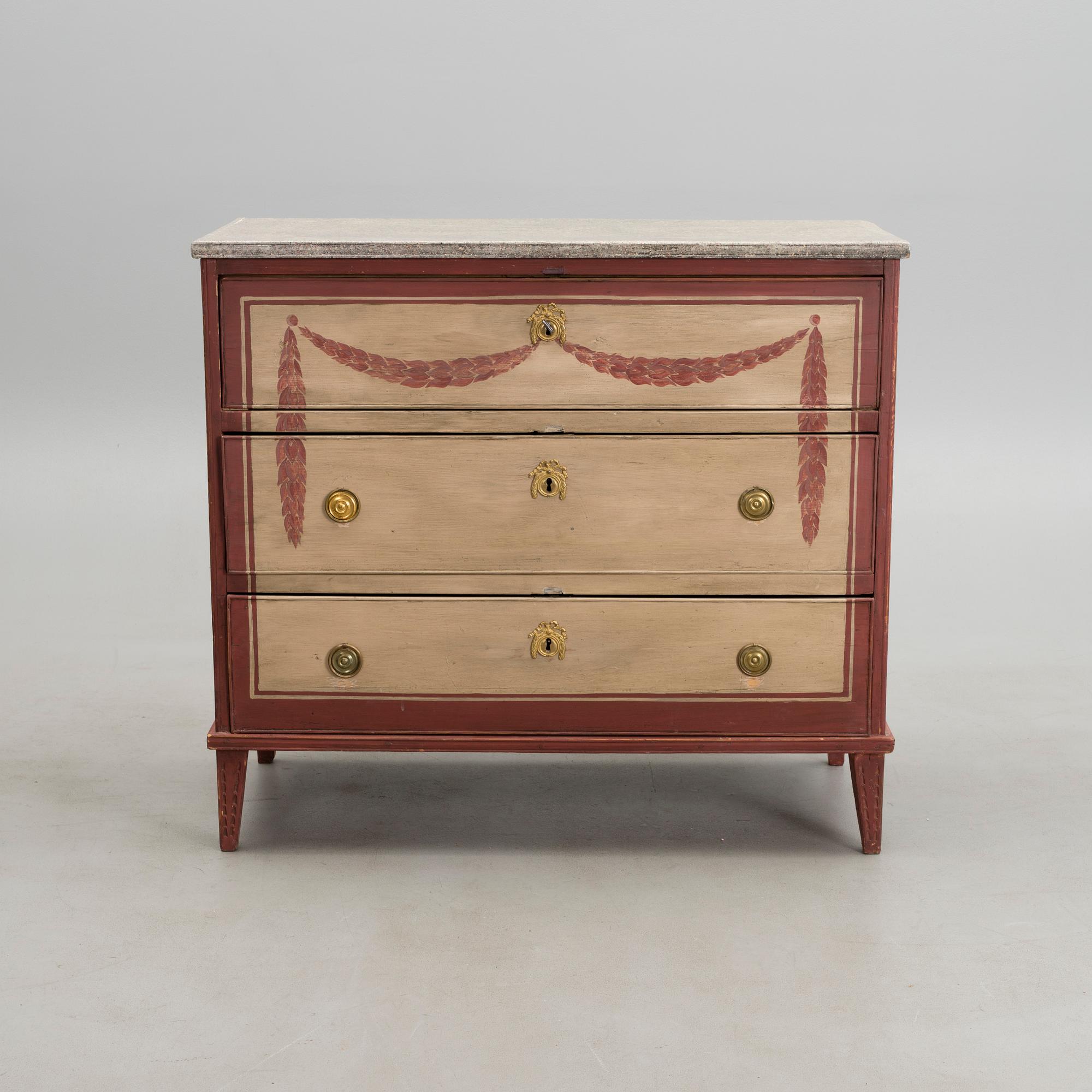 BYRÅ, gustaviansk, ca 1800.