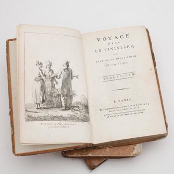 BÖCKER, 3 volymer, "Voyage Dans Le Finistère", Jaques Cambry, Paris, 1799.