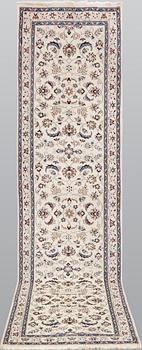 A part silk Nain, runner so called 9 LAA, ca 290 x 75 cm.