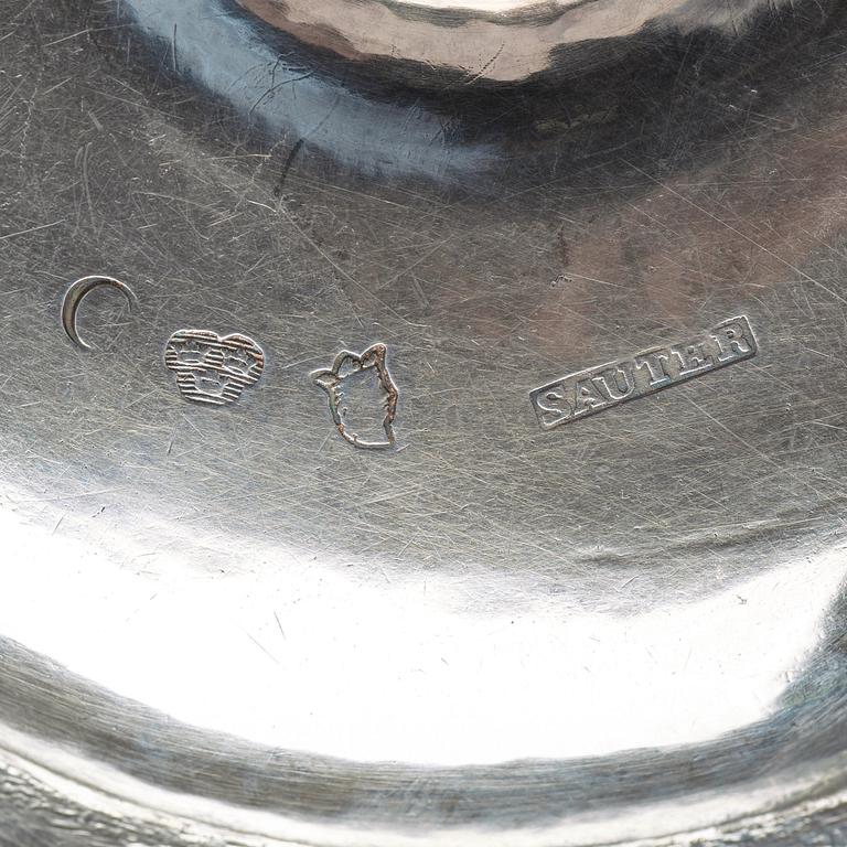 A pair of Swedish 18th century silver chamber-candlesticks, mark of Isak Sauter, Stockholm 1772.