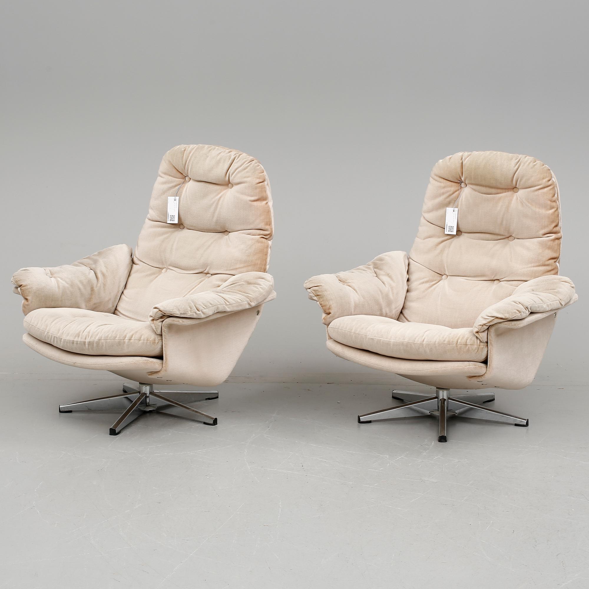 FÅTÖLJER, ett par, DUX, 1970-tal.