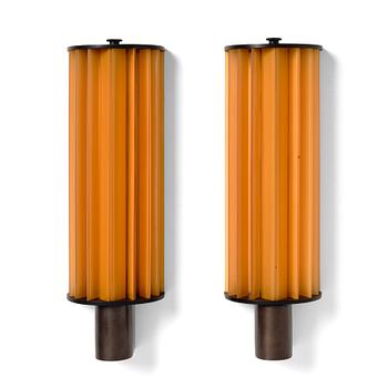 390. Poul Henningsen, a pair of 'Elongated (Langlyslampen)' wall lights, Louis Poulsen, Denmark post 1934.