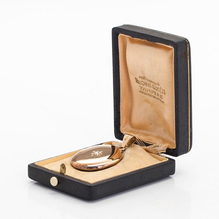 Medaljonki, 18K kultaa, Tampere 1923.