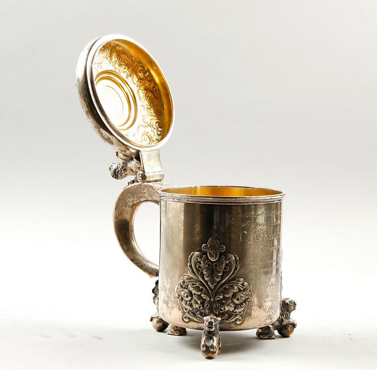 DRYCKESKANNA, silver, barockstil. G F Hallengren, Malmö 1922.