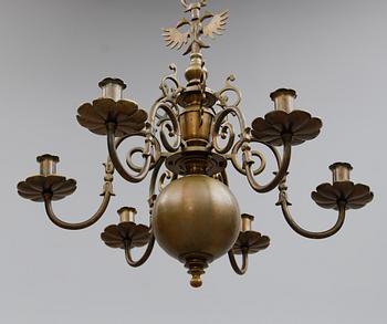 LJUSKRONA, mässing, barockstil, 1900-talets första hälft.