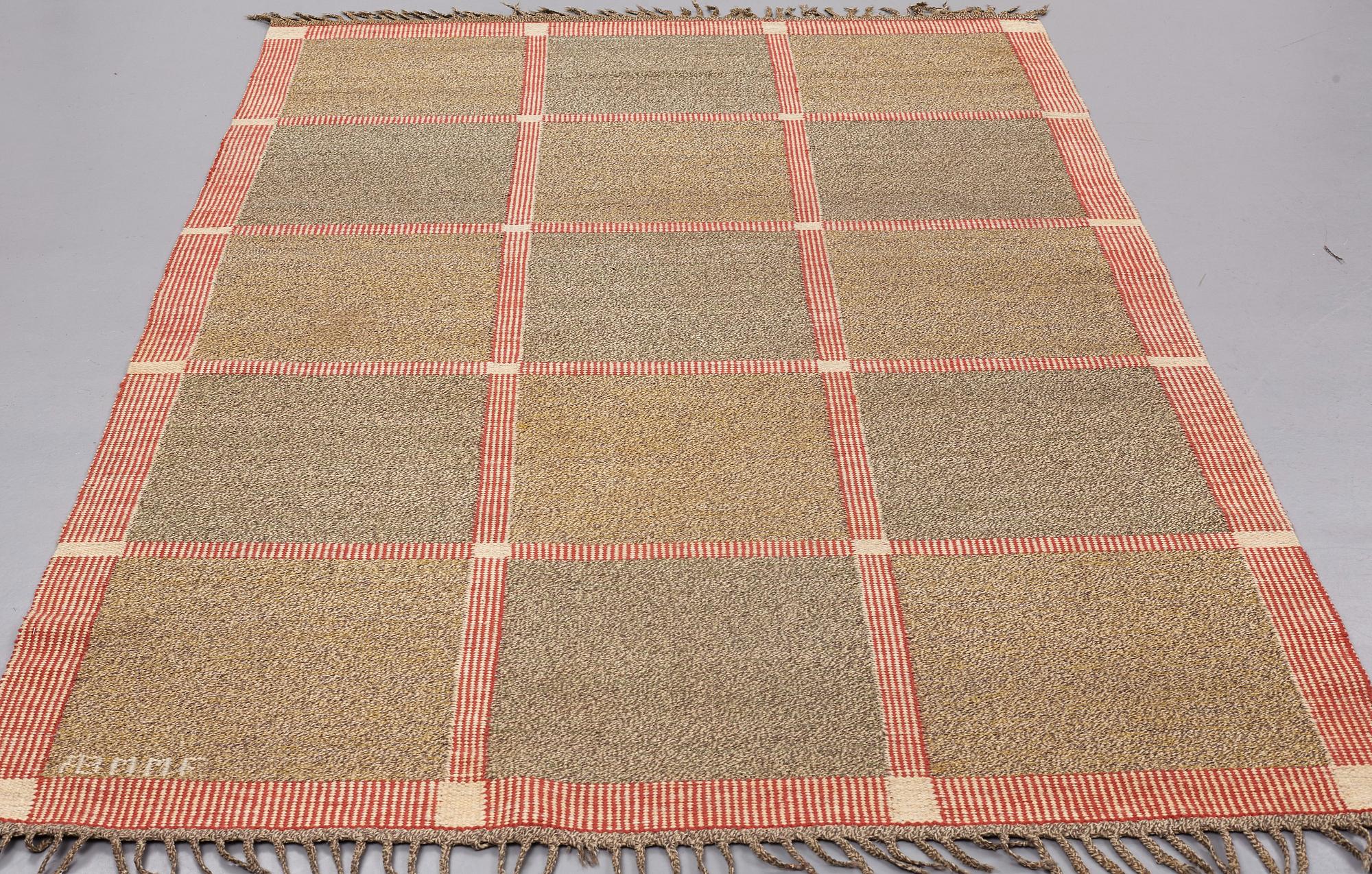 Märta Måås-Fjetterström, A CARPET, "Effsingen", flat weave, ca 250 x 156,5 cm, signed AB MMF.