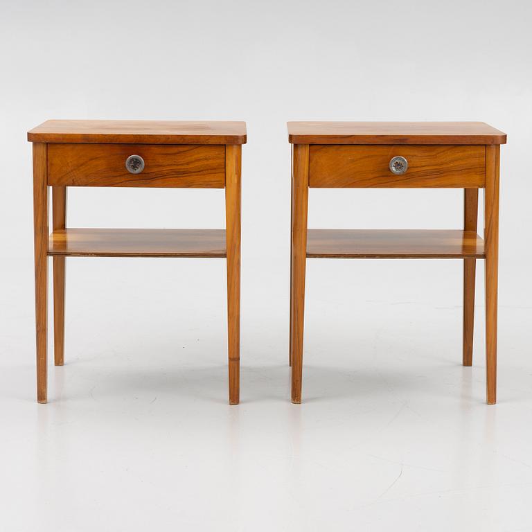 Bedside tables, a pair, Swedish Modern, 1940s-50s.