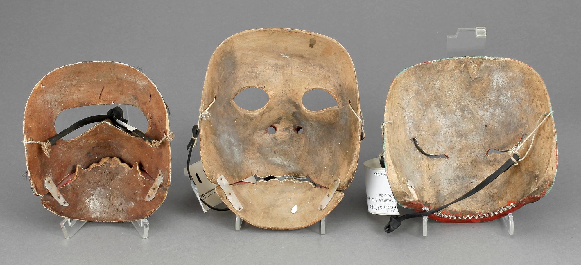 MASKER, 3 st, Japan, 1900-tal.