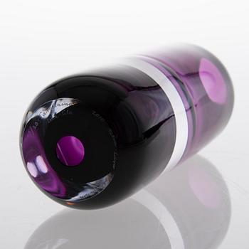 A glass sculpture signed 2010 Ritva-Liisa Pohjalainen 1/20 Tasapaino lila - lila.