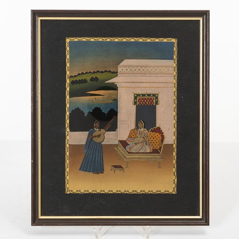 Oidentifierad konstnär, två målningar, Indien, 1900-tal.