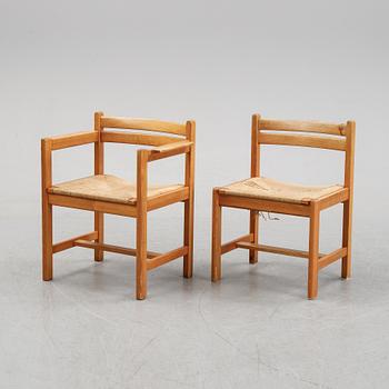 Børge Mogensen, dining table, 4 chairs + 1 armchair with rope seats, "Asserbo", Company Karl Andersson & sons.