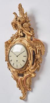 A Swedish Rococo 18th Century wall clock by J. Hovenschiöld.