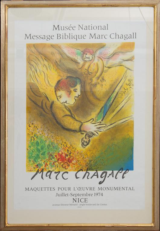 MARC CHAGALL (efter), utställningsaffisch, Sorlier 1974.