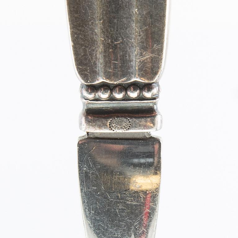 Johan Rohde, salad servers, a pair, sterling silver, "Konge/Acorn", Georg Jensen, Denmark, after 1945.