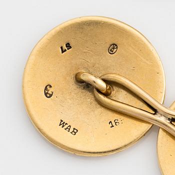 Ett par manschettknappar guld, W.A. Bolin, troligen tillverkade i Moskva 1912-1917.