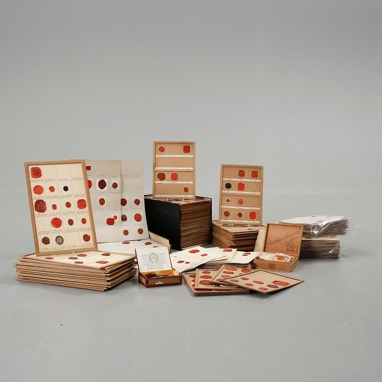 STOR SAMLING ADLIGA SIGILL, lack, Sverige 1800-1900-tal.