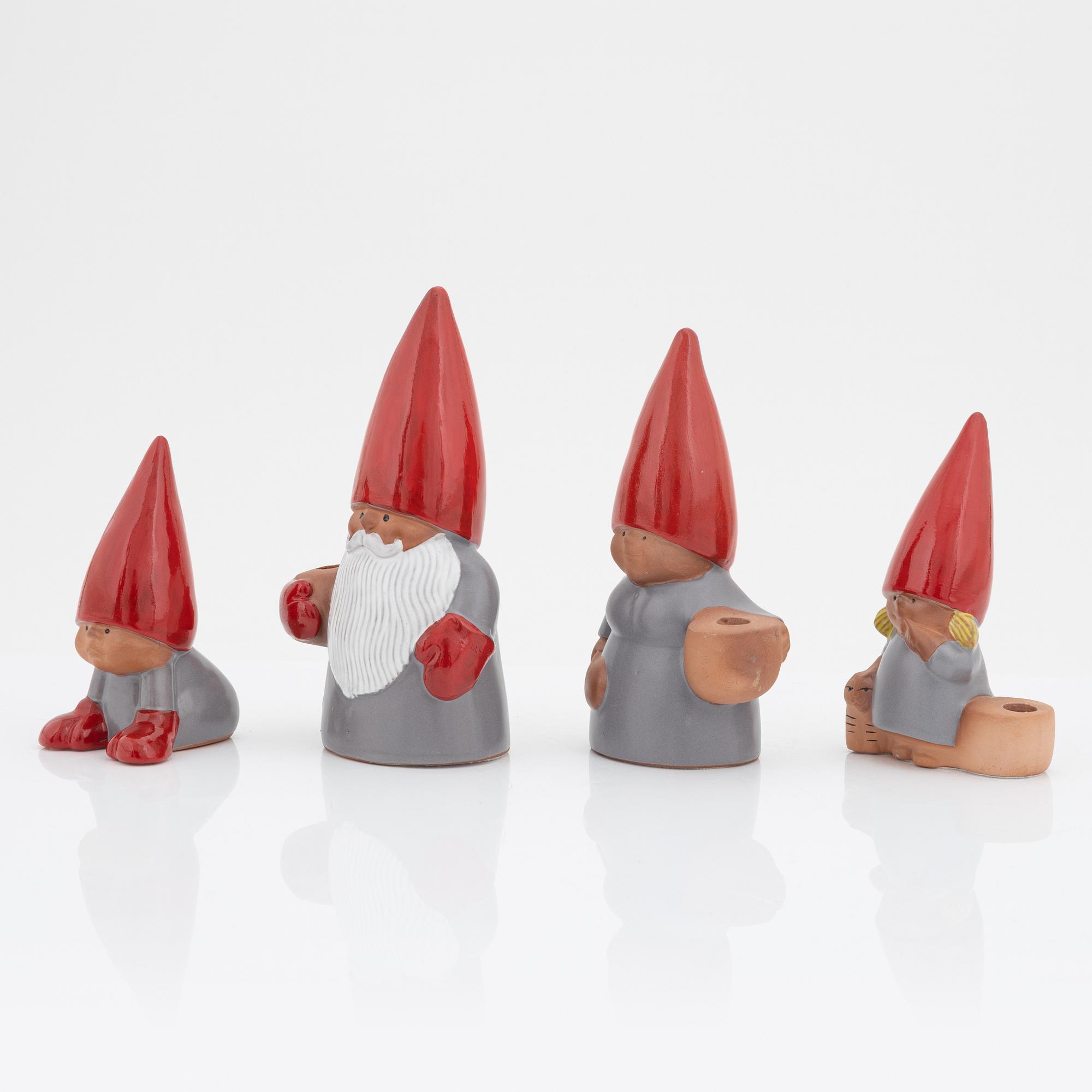 【未使用品】 stoneware four of set a Larson, Lisa candleholders. Bukowskis - 置物
