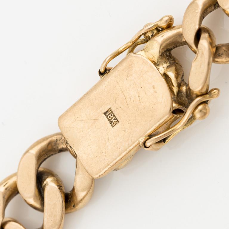 Bracelet 18K gold, curb link.