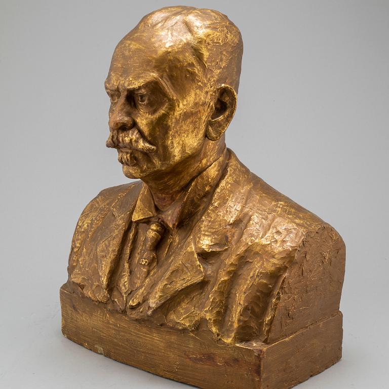 TORE STRINDBERG, a gold patined plaster sculpture, signed and dated -06.