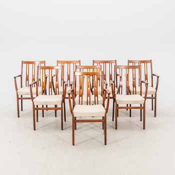A set of eight stained chairs second part of the 20th century.