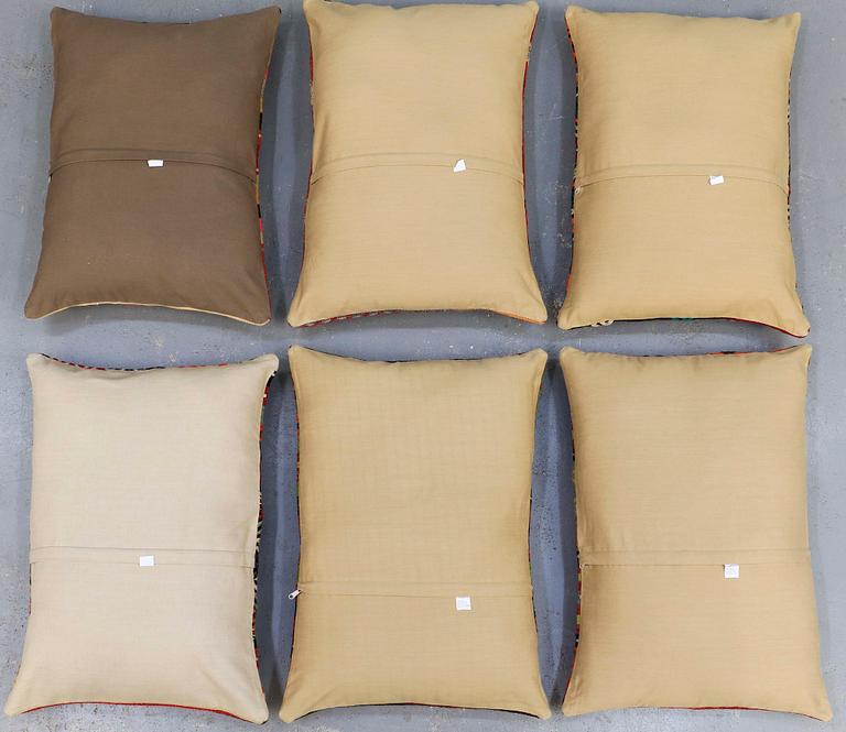 KUDDFODRAL, 6 st, Kelim, Anatoliska , ca 70 x 50 cm.