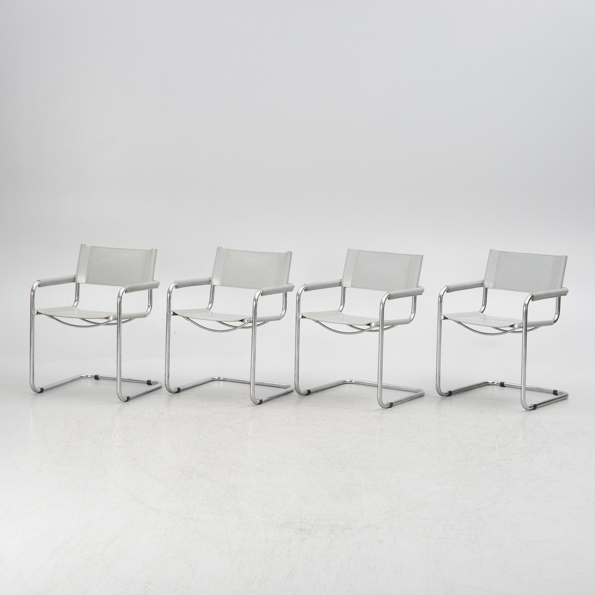 Four chairs, probably Italy, 1980s.