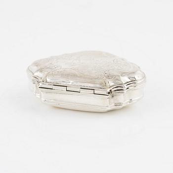 A Rococo Silver Box, mid 18th century, probably Germany/Holland.