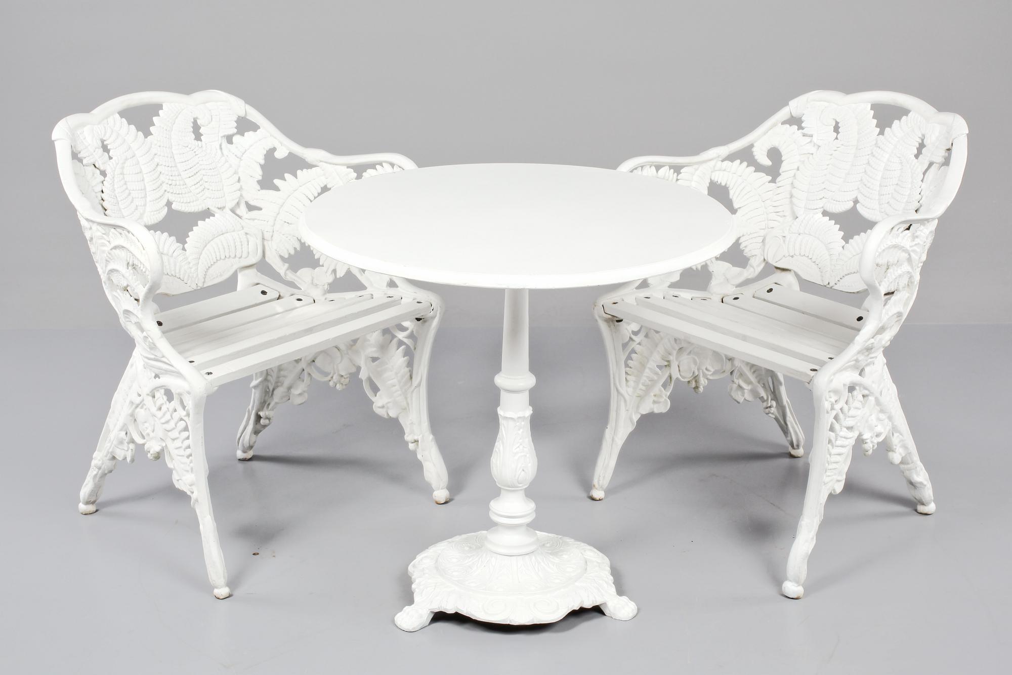 TRÄDGÅRDSMÖBEL, 3 delar, Melins metallgjuteri Anderstorp, 1900-talets andra hälft.