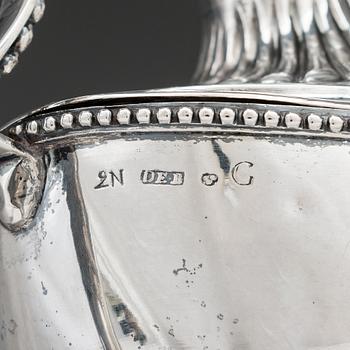 Sockerskålar, ett par, silver, gustavianska, Daniel Elfboms änka, Gävle 1795.