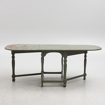 A painted gate leg  table, 19th century.