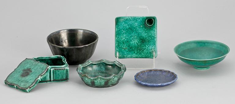 PARTI ARGENTA, 6 delar, stengods, Wilhelm Kåge, Gustavsberg.