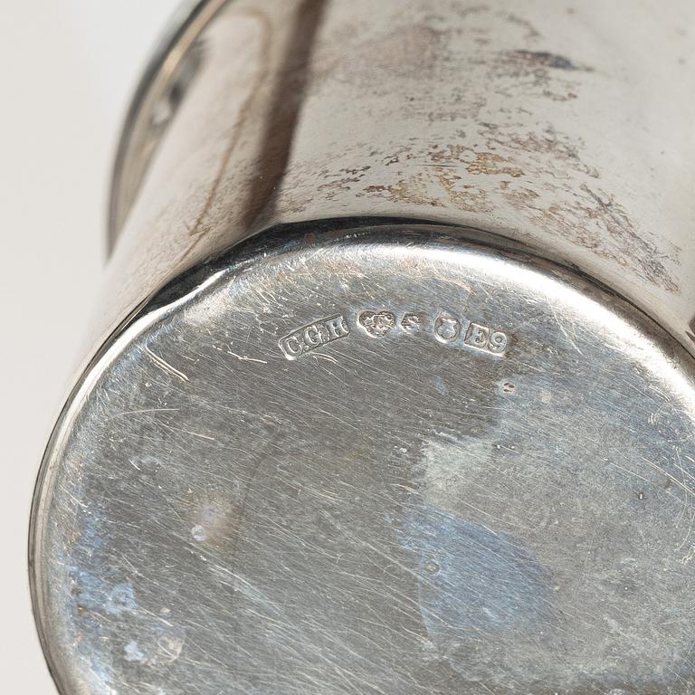 Nine similar silver punsch cups + one of other model, different makers, Sweden, 1945-55.