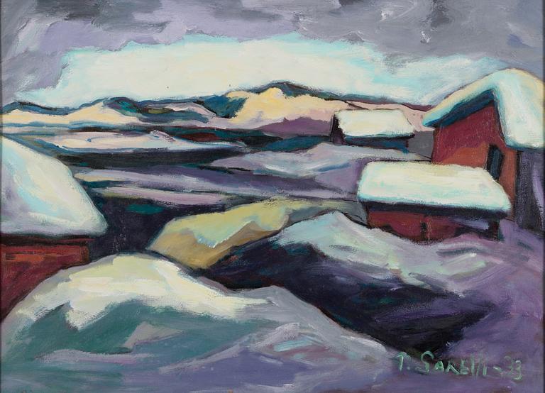 Paavo Sarelli, oil on board, signed and dated -93.