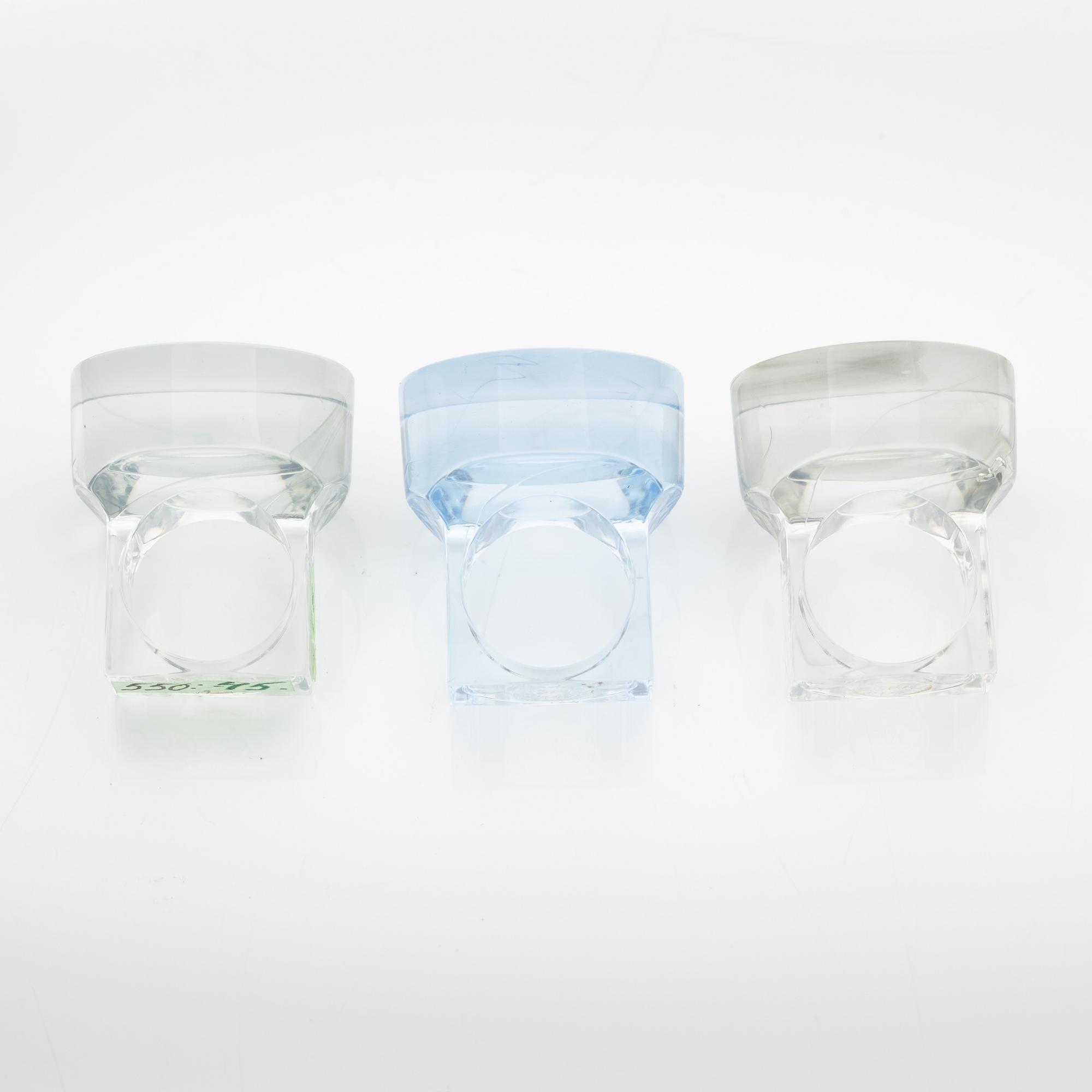 Siv Lagerström, three acrylic plastic rings, 1970s.