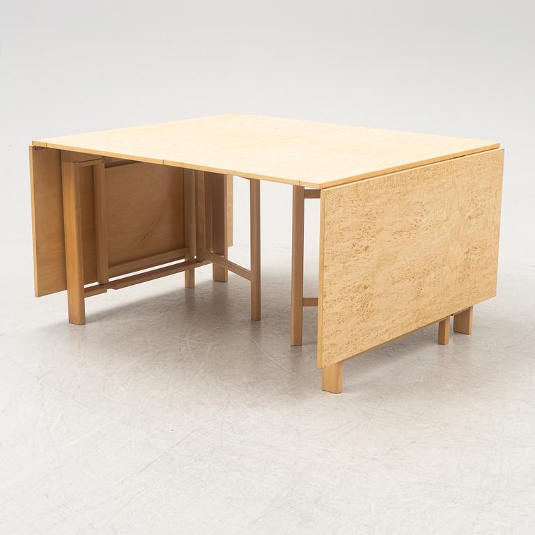 Bruno Mathsson, a 'Maria Flap' burr birch dining table, Dux.