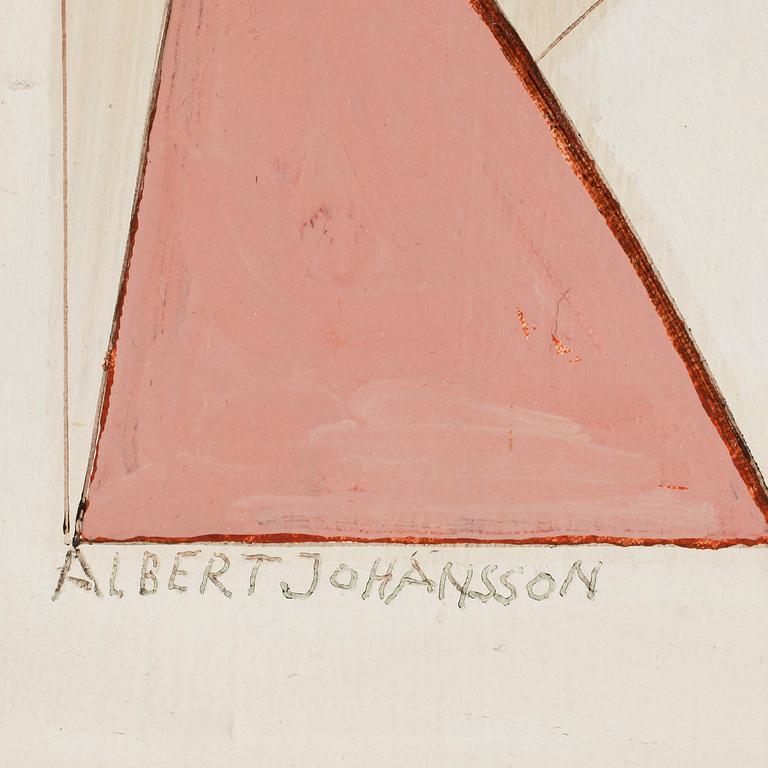 ALBERT JOHANSSON, oljemålning på pannå. Signerad.