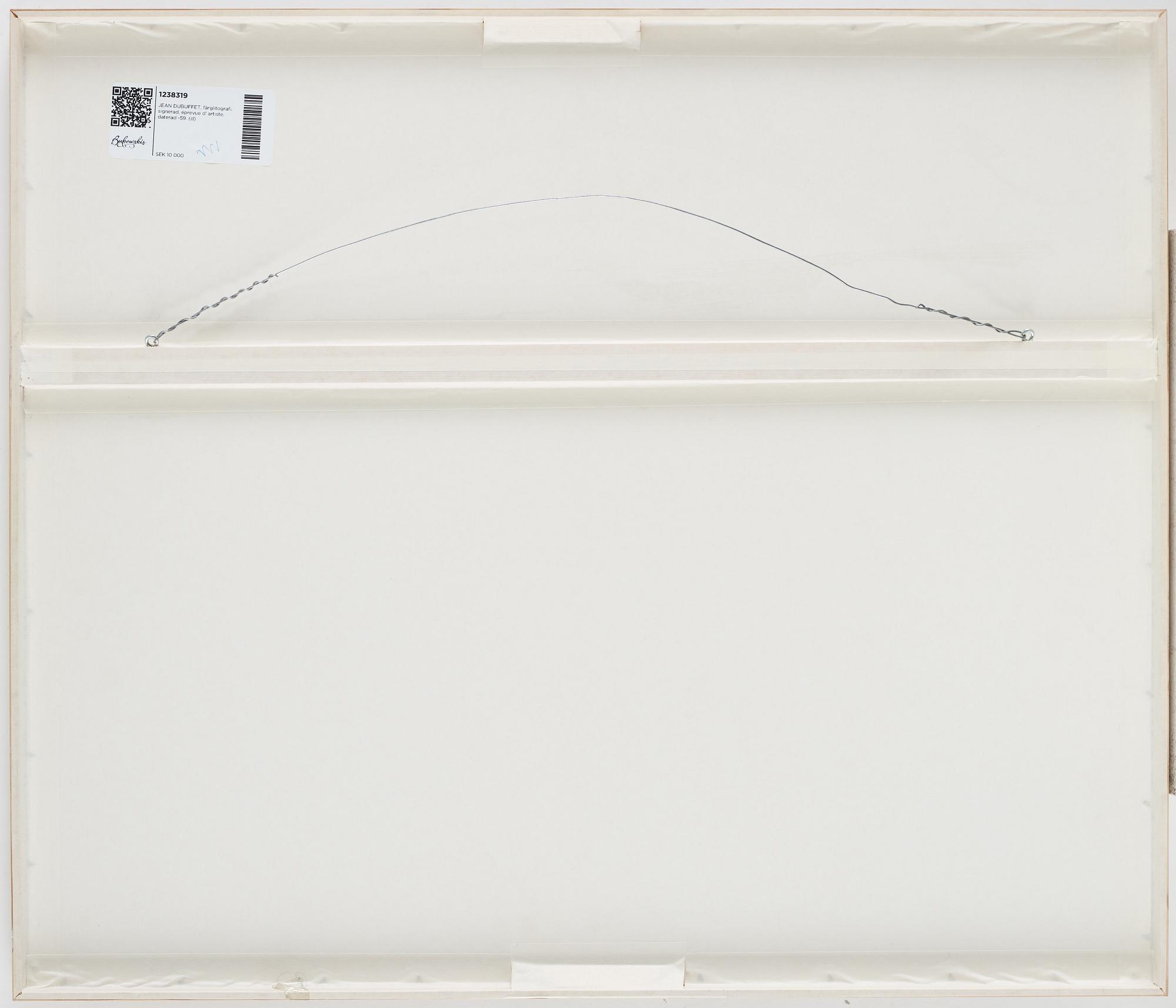 JEAN DUBUFFET, lithograph in color, signed, éprevue d' artiste, dated -59.