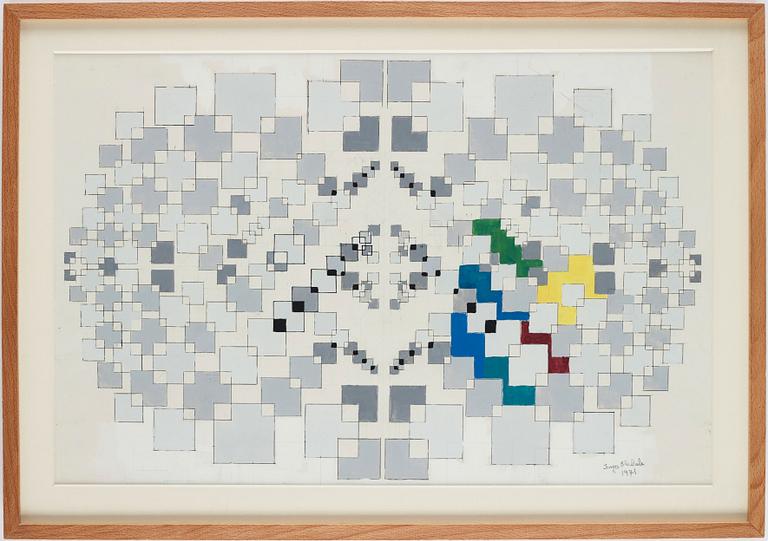 INGER EKDAHL, gouache på papper, signerad och daterad 1971.