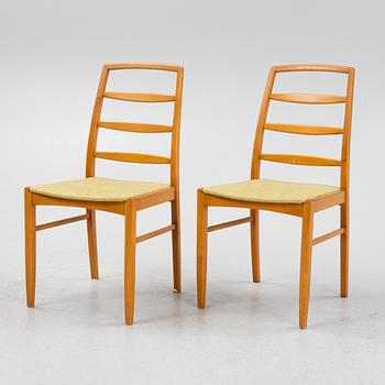 A set of six beech wood chairs, attributed to Bertil Fridhagen.