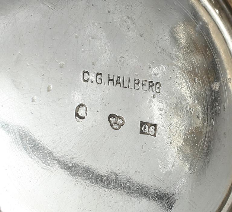 PARTI SILVER, 10 delar, bland annat, C G Hallberg, Stockholm, främst 1900-talets första hälft. Tot ca 714 g.