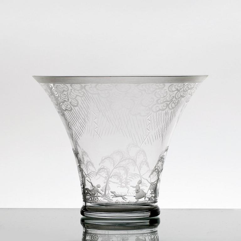 SKÅL, glas, "Åskväder", Edward Hald, Orrefors.